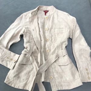 Sundance Catalog Linen Safari Belted Jacket Medium